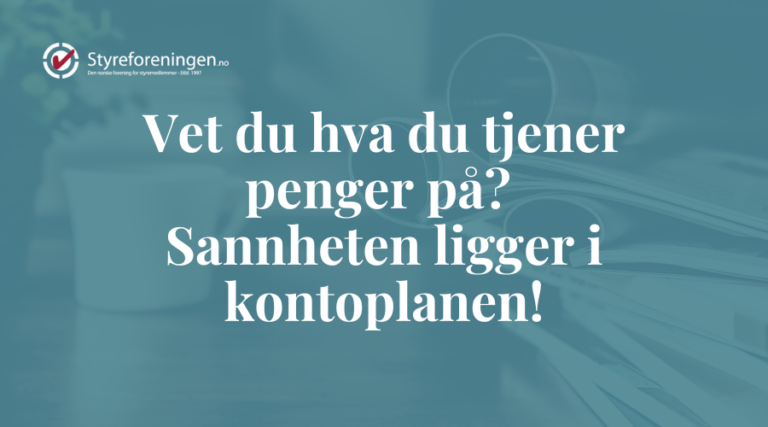 Vet du hva du tjener penger på? Sannheten ligger i kontoplanen!