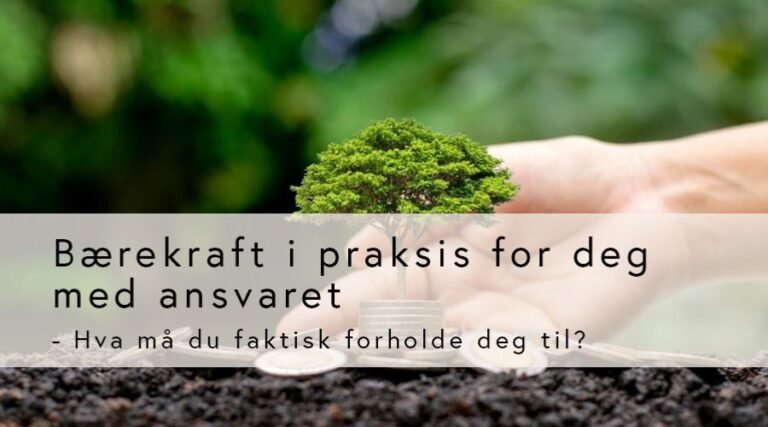 Bærekraft i praksis for deg med ansvaret: Hva må du faktisk forholde deg til? (GRATIS for medlemmer)