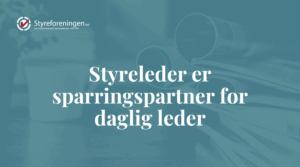 Styreleder er sparringspartner for daglig leder